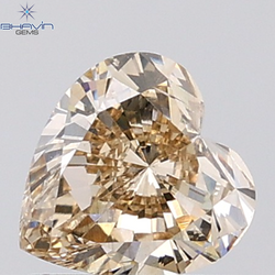 1.00 CT Heart Diamond Natural Brown Color VS2 Clarity (6.27 MM)