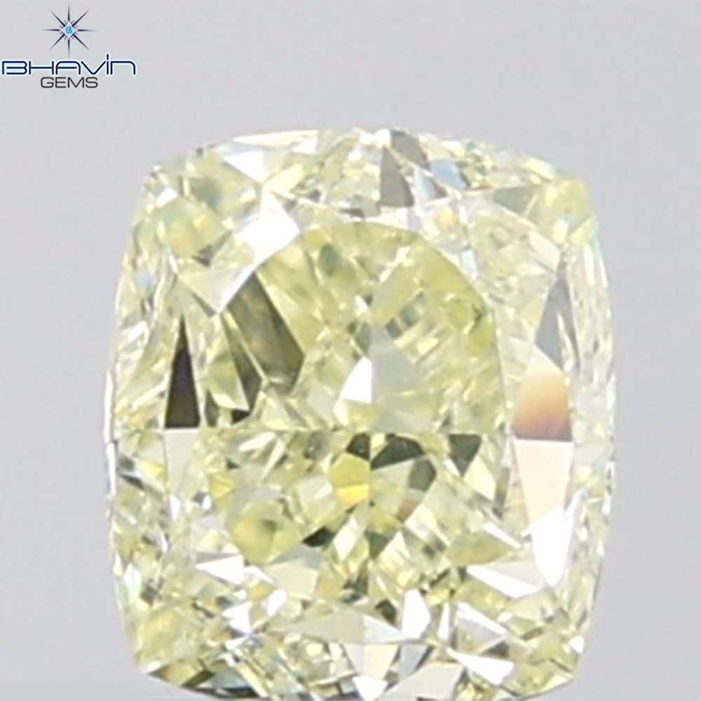 1.01 CT Cushion Diamond Natural Yellow Color VS2 Clarity (5.56 MM)