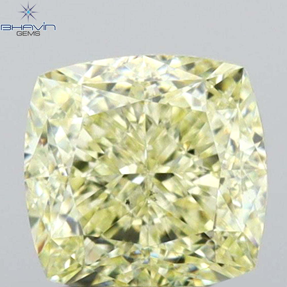 GIA認定 1.27 CT クッションダイヤモンド イエローカラー 天然ダイヤモンド VS1 クラリティ (5.97 MM)