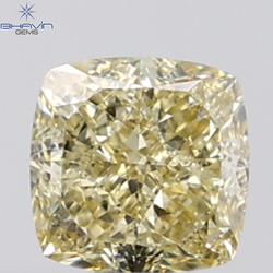 1.02 CT Cushion Diamond Natural Brown Yellow Color VVS1 Clarity (5.25 MM)