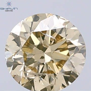 0.34 CT Natural Round Diamond Brown Color Clarity SI (4.38 MM)