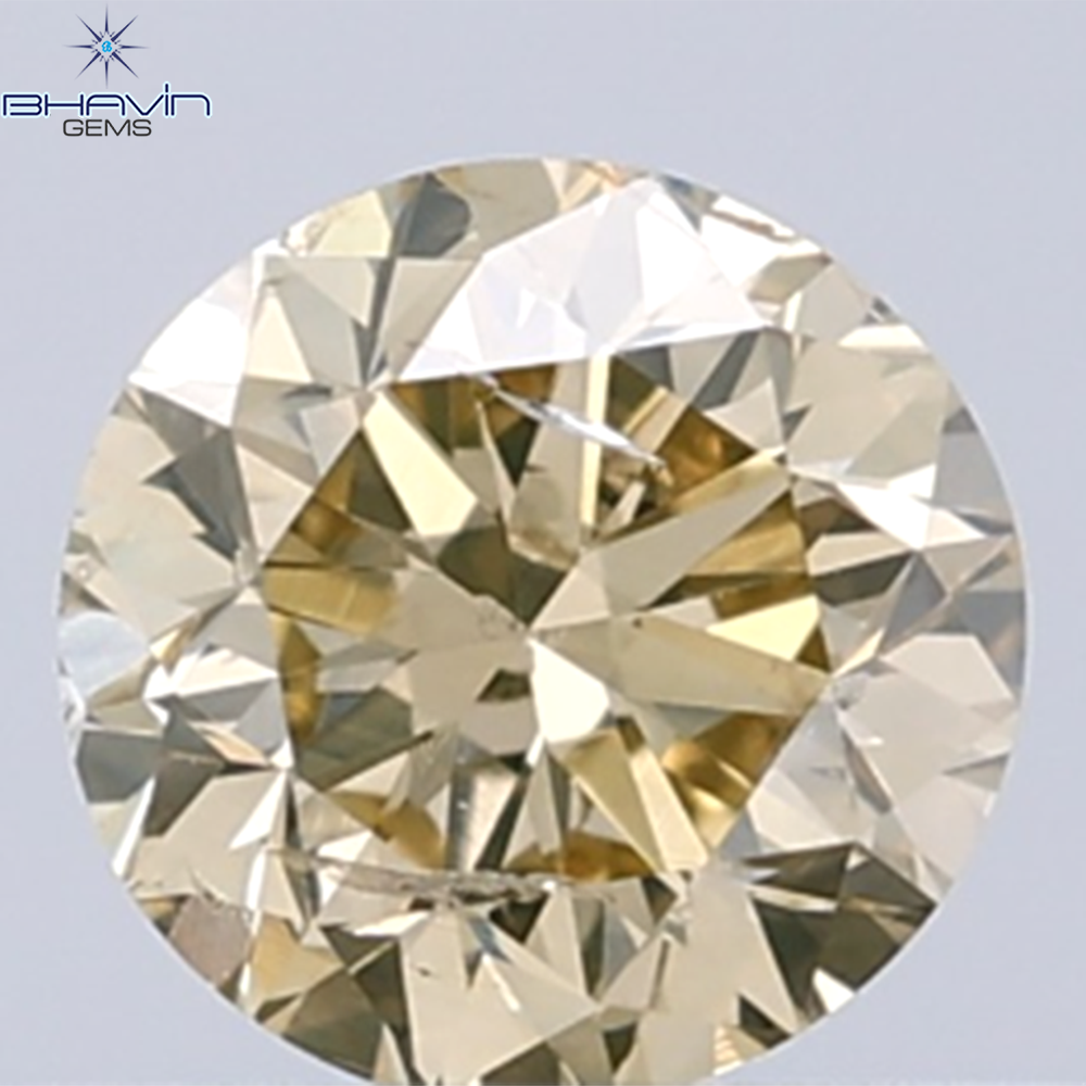 0.34 CT Natural Round Diamond Brown Color Clarity SI (4.38 MM)