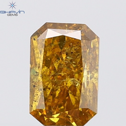 1.03 CT Radiant Natural Orange Diamond I1 Clarity (6.67 MM)