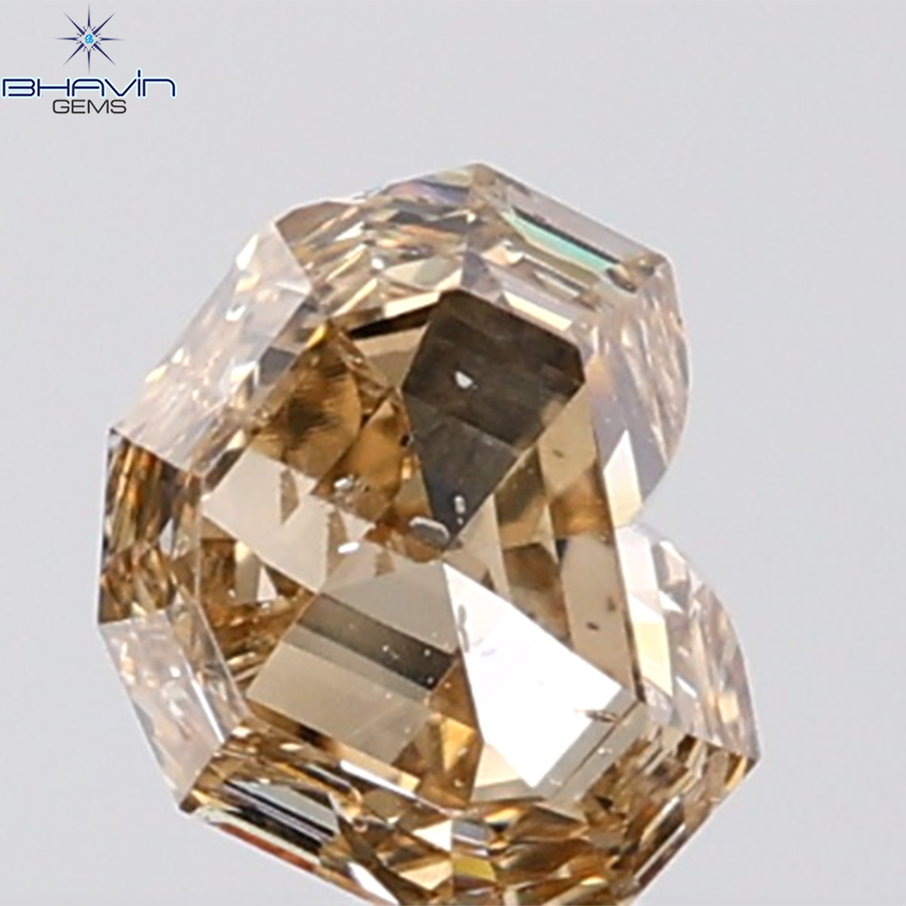1.07 CT Heart Diamond Natural Brown Color SI2 Clarity (6.37 MM)