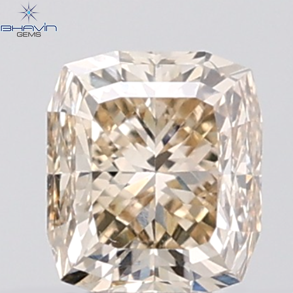 1.00 CT Cushion Diamond Natural Brown Color VVS1 Clarity (5.53 MM)