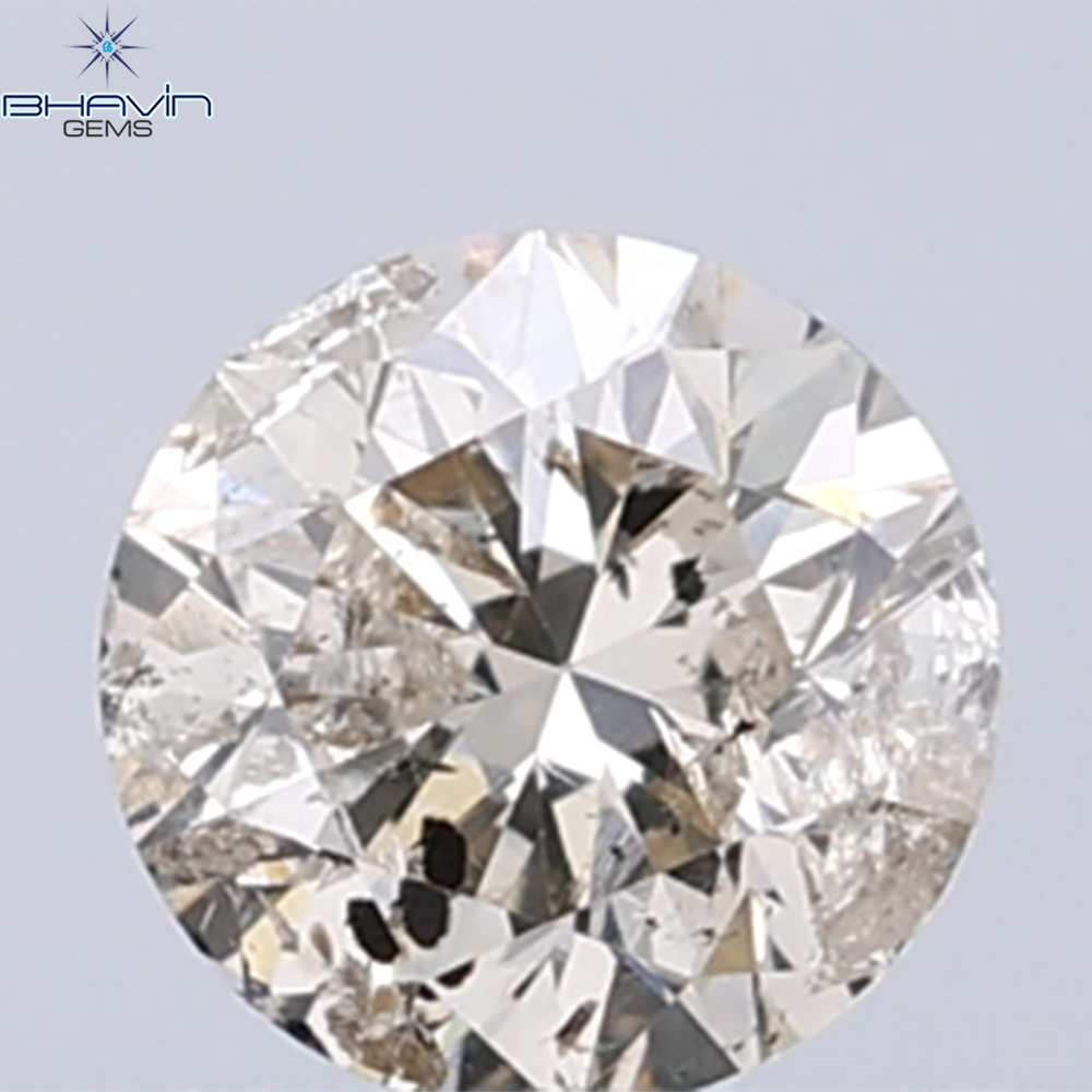 0.30 CT Natural Round Diamond Brown Color Clarity I1 (4.19 MM)