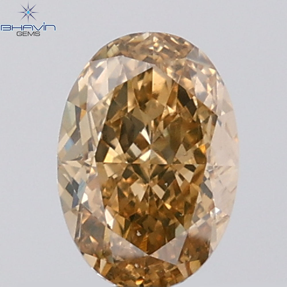 1.21 CT Oval Diamond Natural Brown Color VS1 Clarity (7.57 MM)