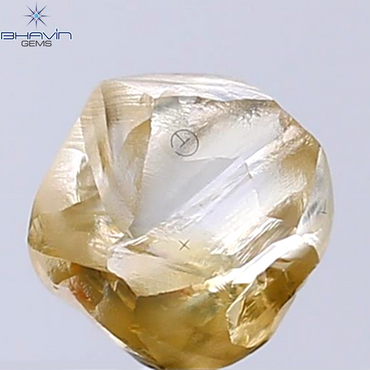 2.07 CT Rough Natural Diamond Yellow Orange Color SI Clarity (7.16 MM)