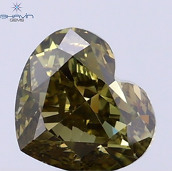 0.41 CT Natural Heart Diamond Green (Chameleon) Color Clarity VS2 (4.52 MM)