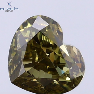 0.41 CT Natural Heart Diamond Green (Chameleon) Color Clarity VS2 (4.52 MM)