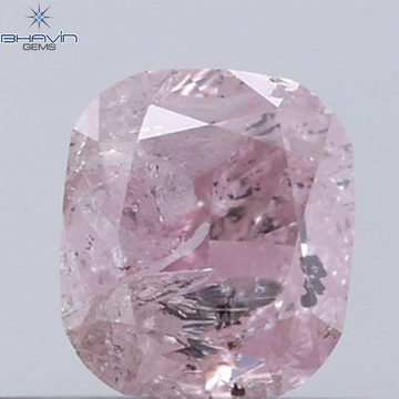 0.37 CT Cushion Diamond Natural Pink Color I3 Clarity (4.13 MM)