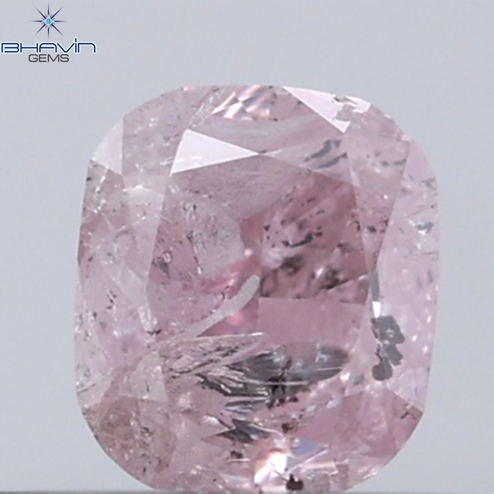 0.37 CT Cushion Diamond Natural Pink Color I3 Clarity (4.13 MM)