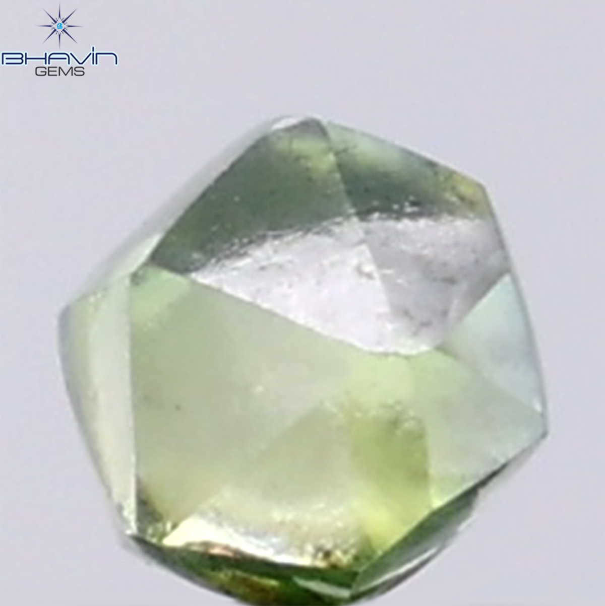 0.93 CT Natural Rough Diamond Enhanced Green Color Clarity SI (5.75 MM)