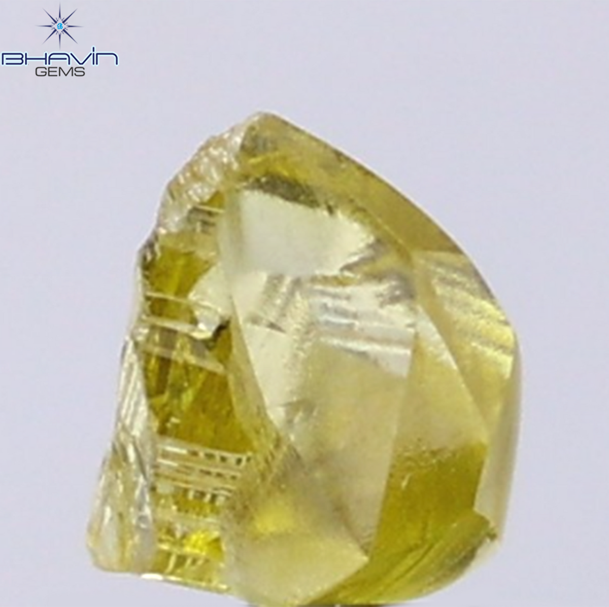 0.91 CT Natural Rough Diamond Enhanced Yellow Color Clarity VS (6.36 MM)