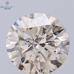 0.51 CT Natural Round Diamond Brown Color Clarity I1 (5.09 MM)