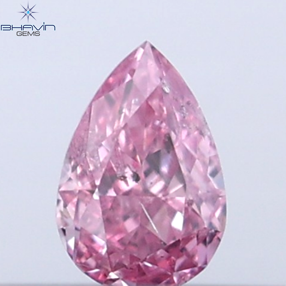 0.07 CT ペアシェイプ 天然ダイヤモンド ピンクカラー SI1 クラリティ (3.52 MM)