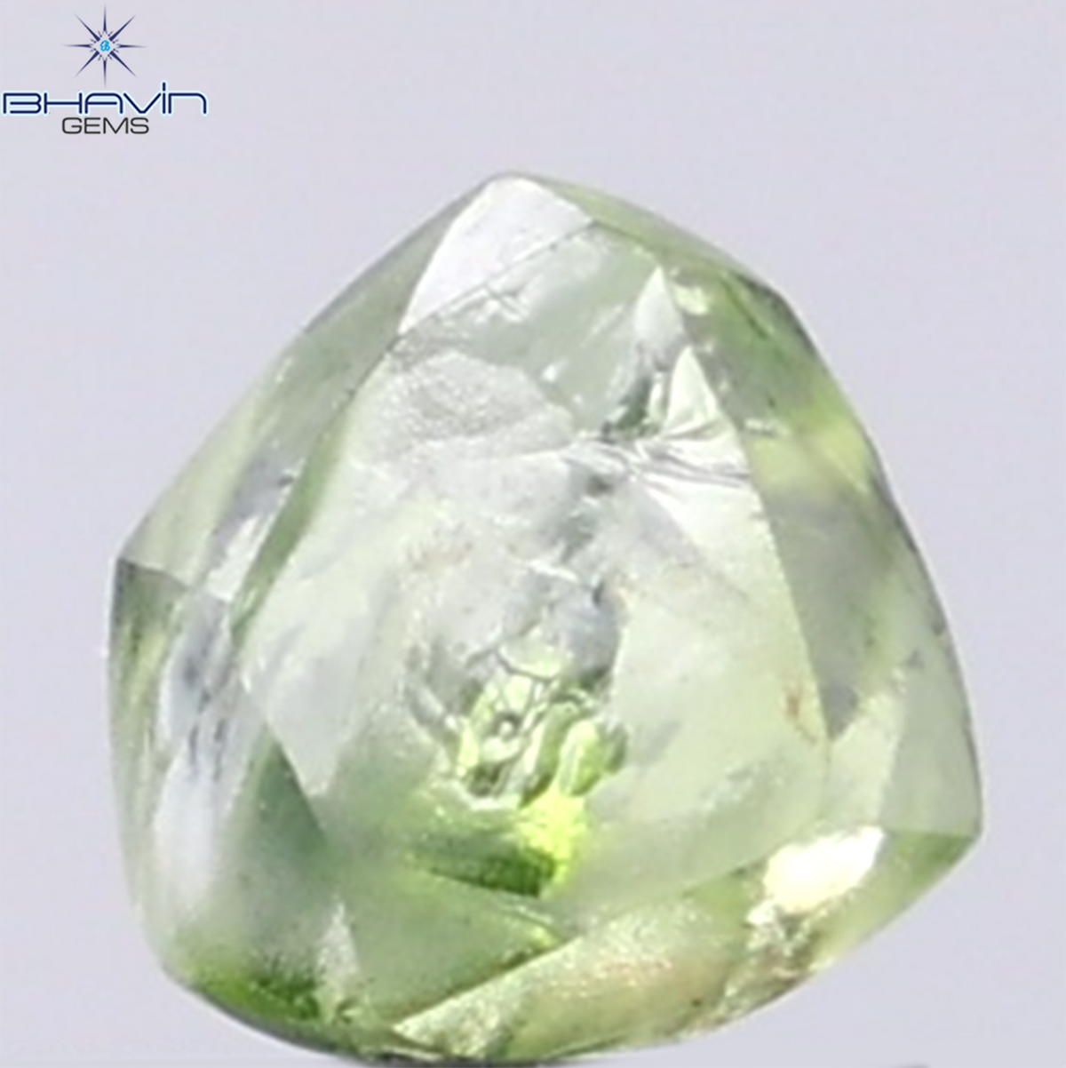 0.99 CT Natural Rough Diamond Enhanced Green Color Clarity VS (5.89 MM)