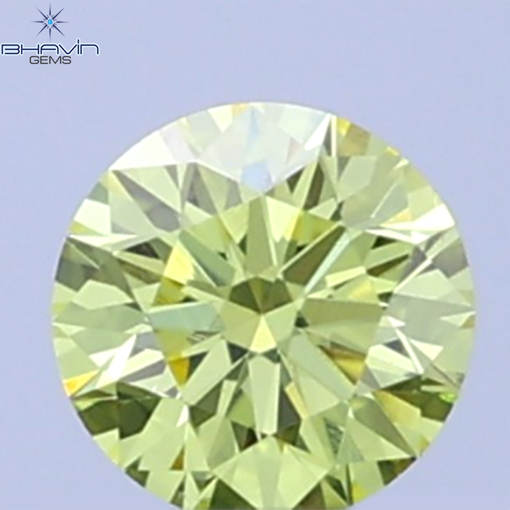 0.12 CT Natural Round Diamond Vivid Yellow Color Clarity VVS1 (3.25 MM)