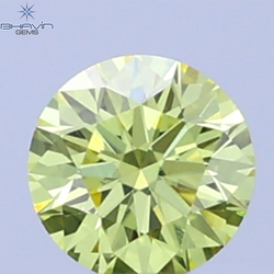 0.12 CT Natural Round Diamond Vivid Yellow Color Clarity VVS1 (3.25 MM)
