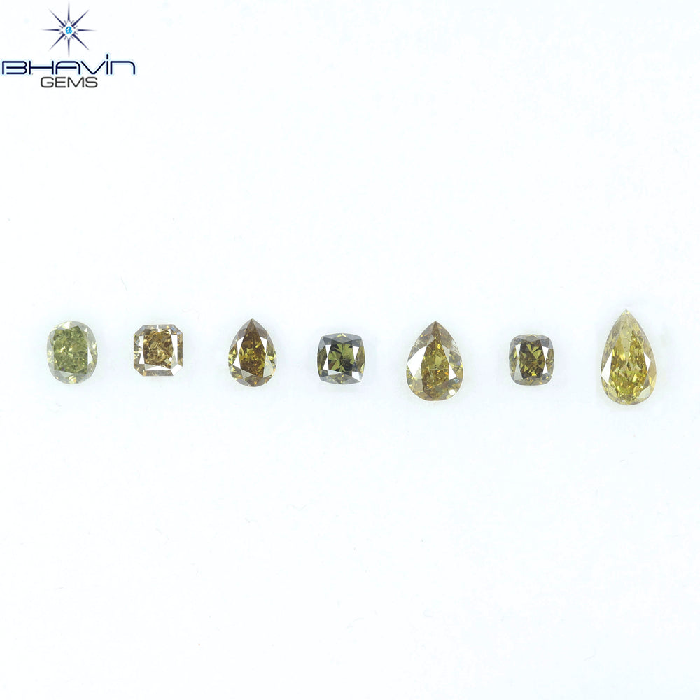 1.80 CT/7 Pcs Natural Mix Diamond Green Color Clarity SI (6.27 MM)
