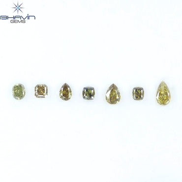 1.80 CT/7 Pcs Natural Mix Diamond Green Color Clarity SI (6.27 MM)