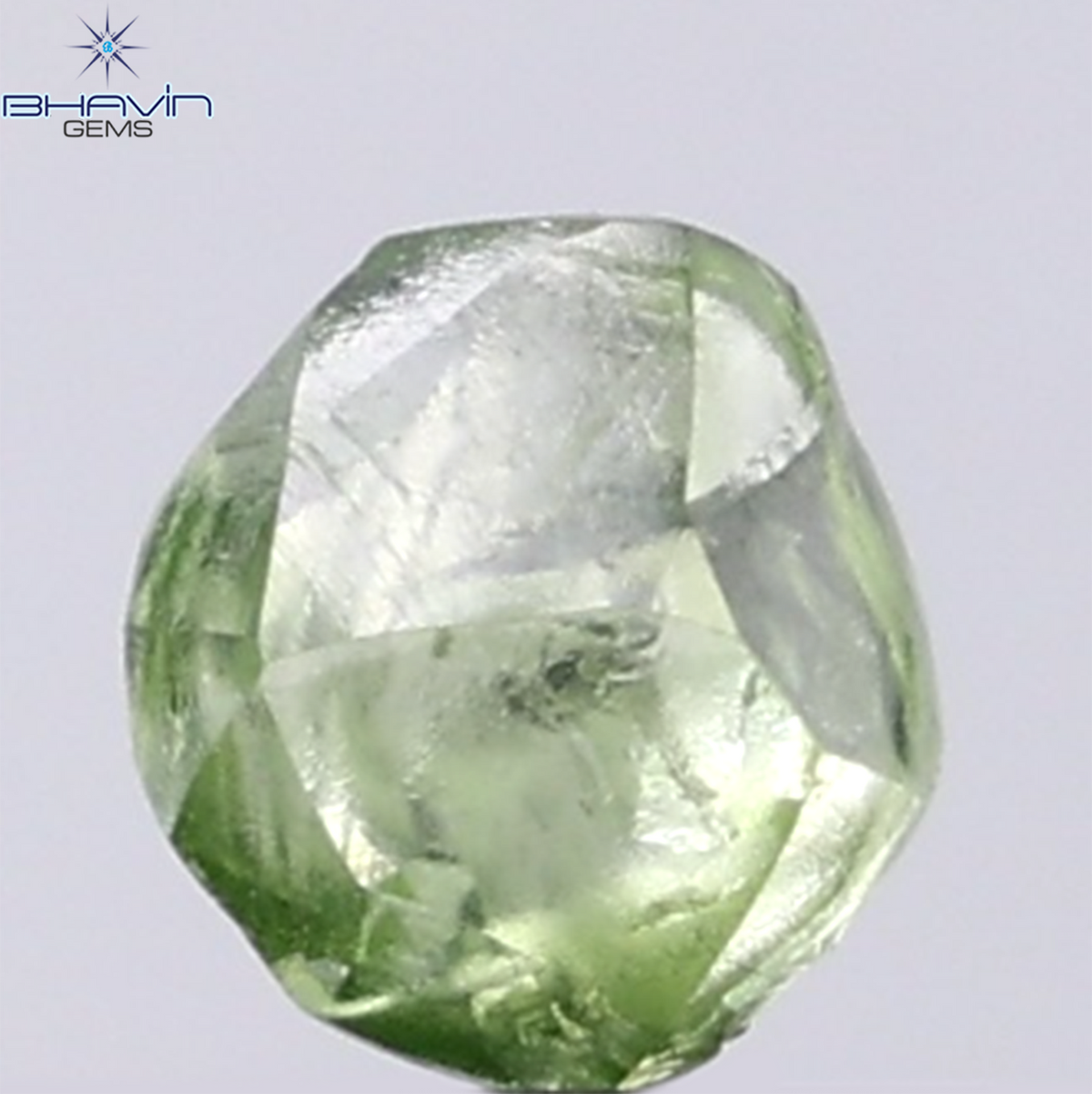 0.93 CT Natural Rough Diamond Enhanced Green Color Clarity VS (6.40 MM)