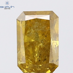 1.00 CT Radiant Natural Yellow Diamond I2 Clarity (6.58 MM)