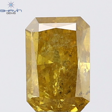 1.00 CT Radiant Natural Yellow Diamond I2 Clarity (6.58 MM)