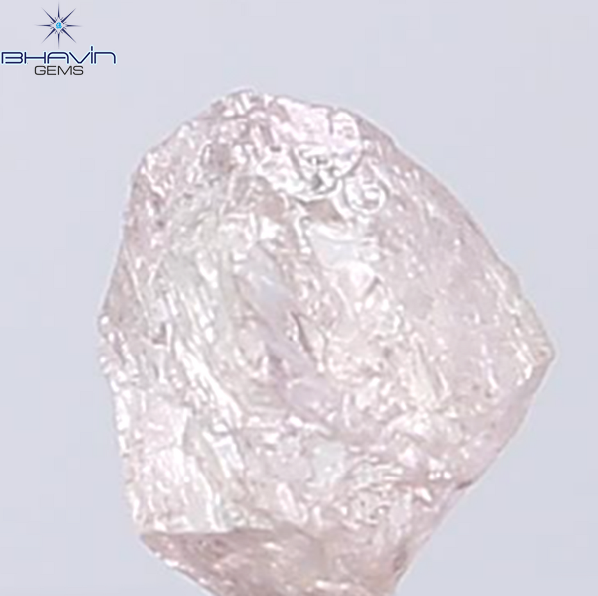 0.59 CT Natural Rough Diamond Pink Color Clarity SI (5.56 MM)