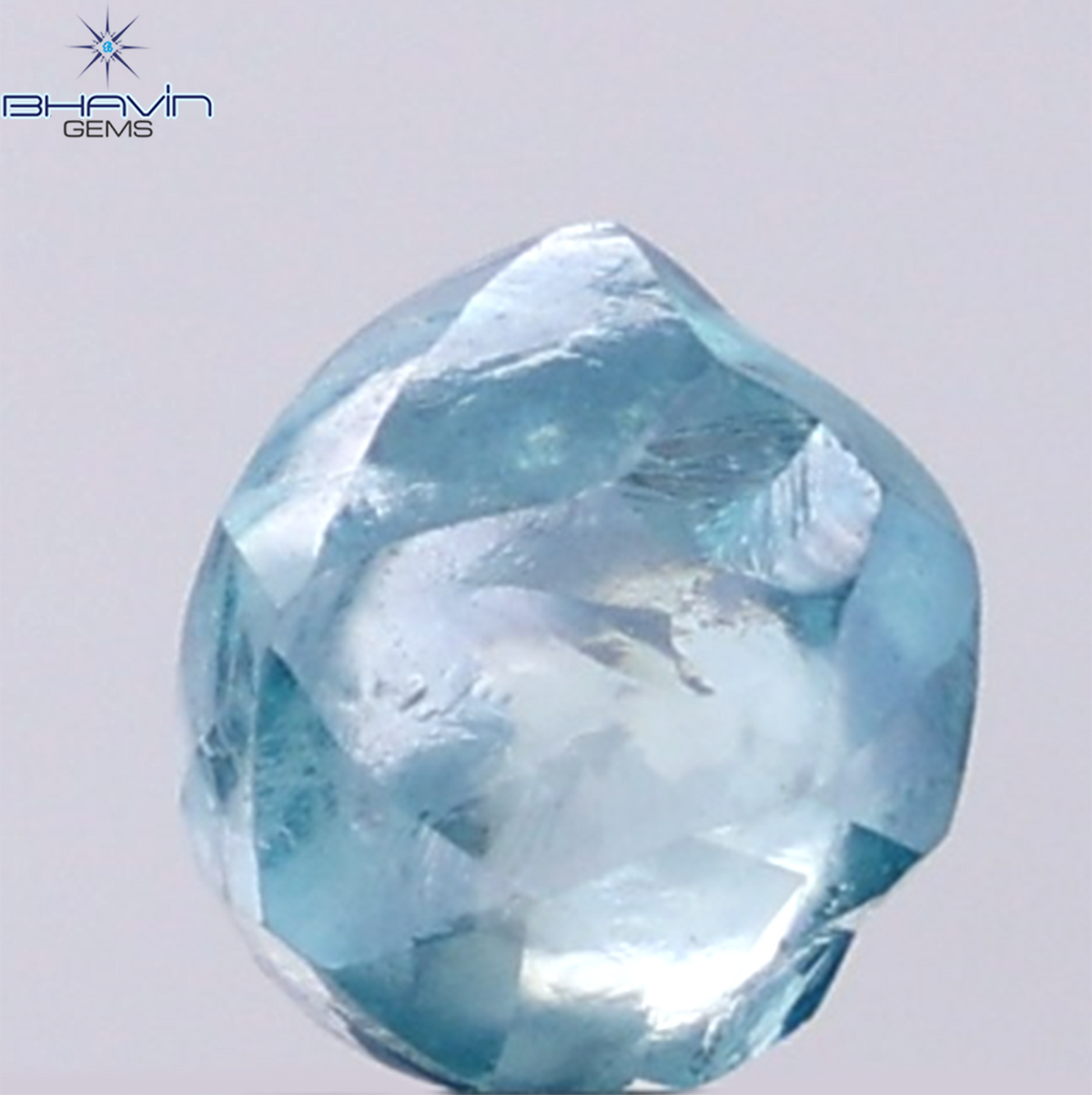 1.64 CT Natural Rough Diamond Enhanced Blue Color Clarity VS (6.51 MM)