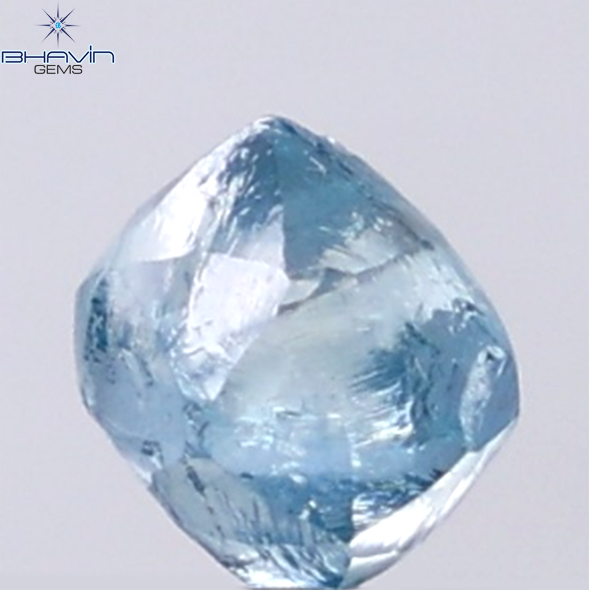 1.09 CT Natural Rough Diamond Enhanced Blue Color Clarity SI (5.55 MM)