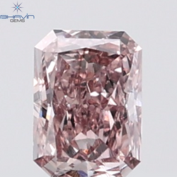 GIA Certified 0.39 CT Radiant Diamond Natural Pink Brown Color SI2 Clarity (5.16 MM)