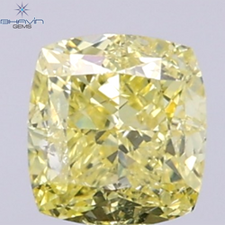 GIA認定 1.27 CT クッションダイヤモンド イエローカラー 天然ダイヤモンド VS1 クラリティ (5.97 MM)