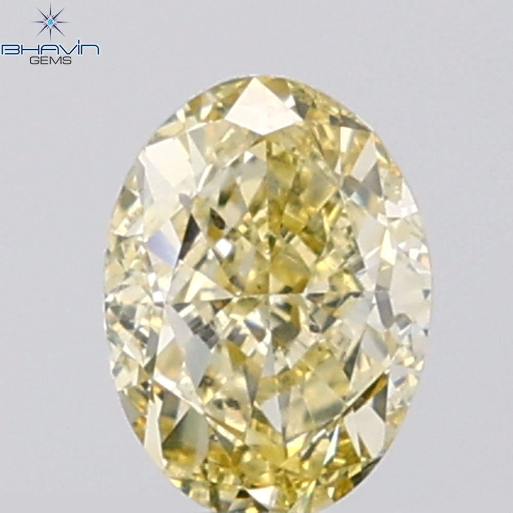 0.80 CT Oval Diamond Natural Yellow Color VS2 Clarity (6.27 MM)