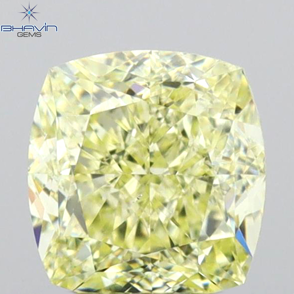 GIA認定 1.27 CT クッションダイヤモンド イエローカラー 天然ダイヤモンド VS1 クラリティ (5.97 MM)