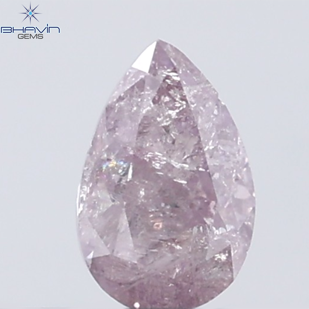 0.26 CT Pear Diamond Natural Pink Color I3 Clarity (10.14 MM)