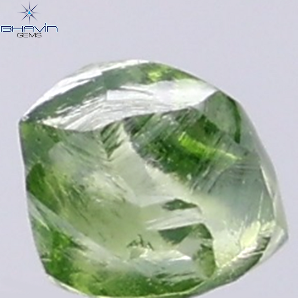 0.92 CT Natural Rough Diamond Enhanced Green Color Clarity VS (5.77 MM)