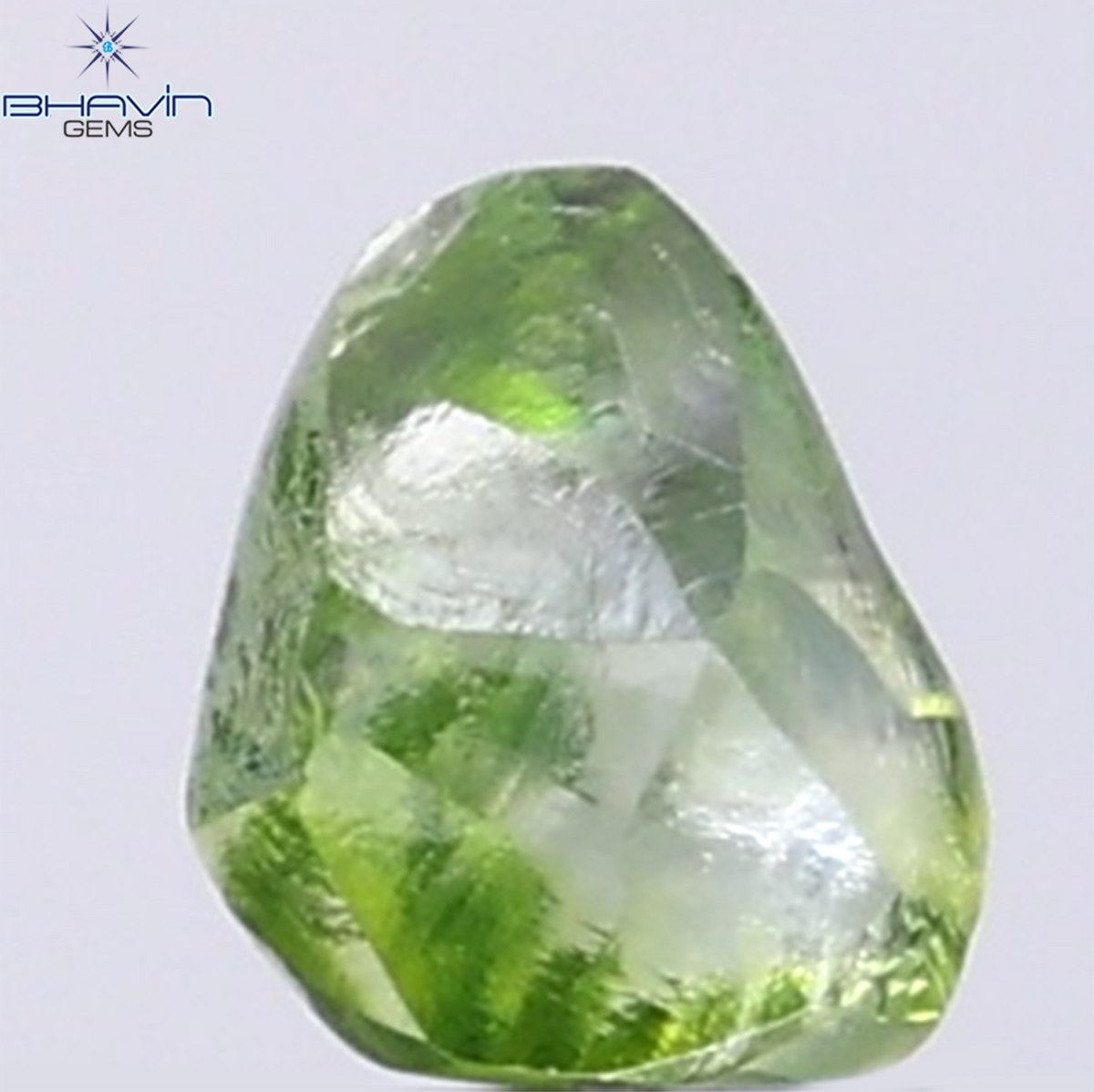 1.00 CT Natural Rough Diamond Enhanced Green Color Clarity VS (5.89 MM)