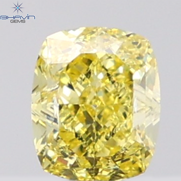 GIA認定 1.27 CT クッションダイヤモンド イエローカラー 天然ダイヤモンド VS1 クラリティ (5.97 MM)