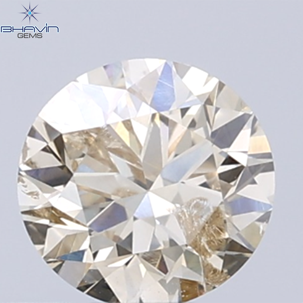 0.18 CT ラウンド ローズ カット シェイプ 天然ダイヤモンド ピンク色 I2 クラリティ (3.86 MM)