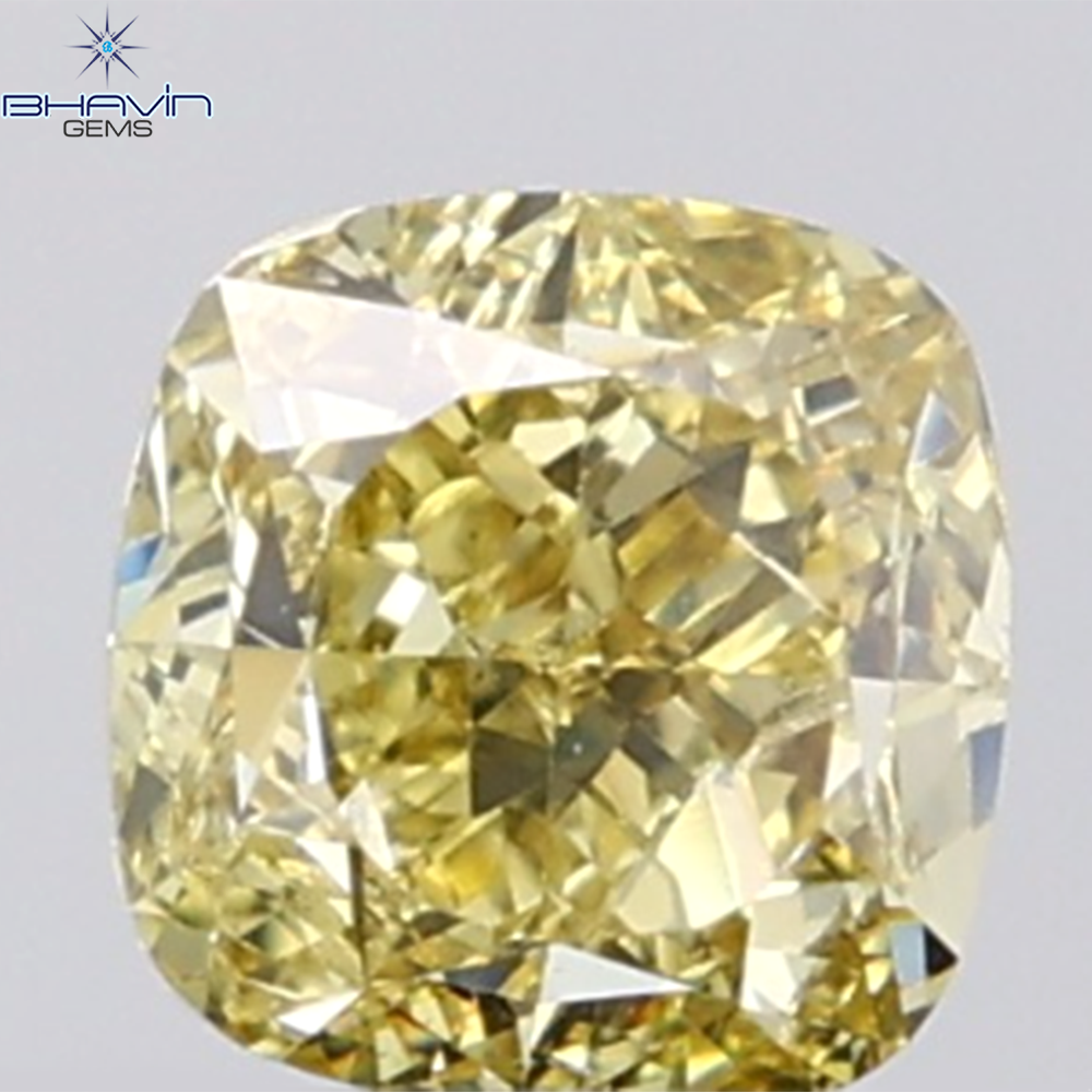 GIA認定 1.27 CT クッションダイヤモンド イエローカラー 天然ダイヤモンド VS1 クラリティ (5.97 MM)
