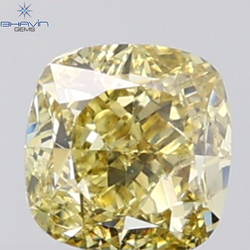 GIA認定 1.27 CT クッションダイヤモンド イエローカラー 天然ダイヤモンド VS1 クラリティ (5.97 MM)