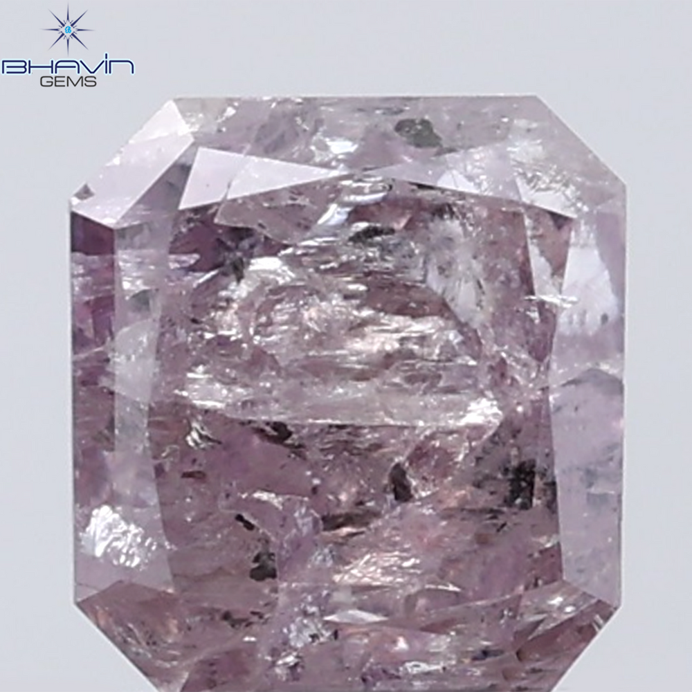 0.74 CT Radiant Diamond Natural Pink Color I3 Clarity (4.93 MM)