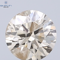 0.18 CT ラウンド ローズ カット シェイプ 天然ダイヤモンド ピンク色 I2 クラリティ (3.86 MM)