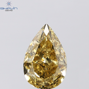 3.00 CT Pear Shape Natural Diamond Yellow Color VVS Clarity (11.30 MM)