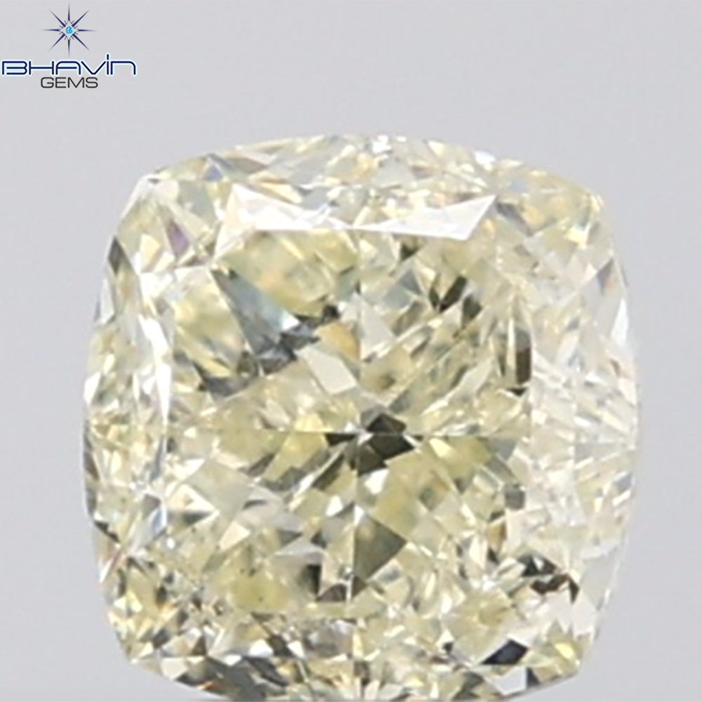 1.01 CT Cushion Diamond Natural Yellow Color VVS1 Clarity (5.38 MM)