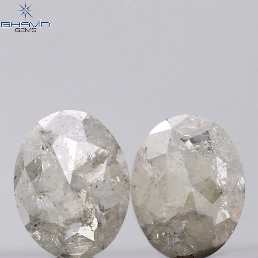 1.49 CT オーバルシェイプ 天然ダイヤモンド ソルトアンドペーパーカラー I3 クラリティ (8.15 MM)