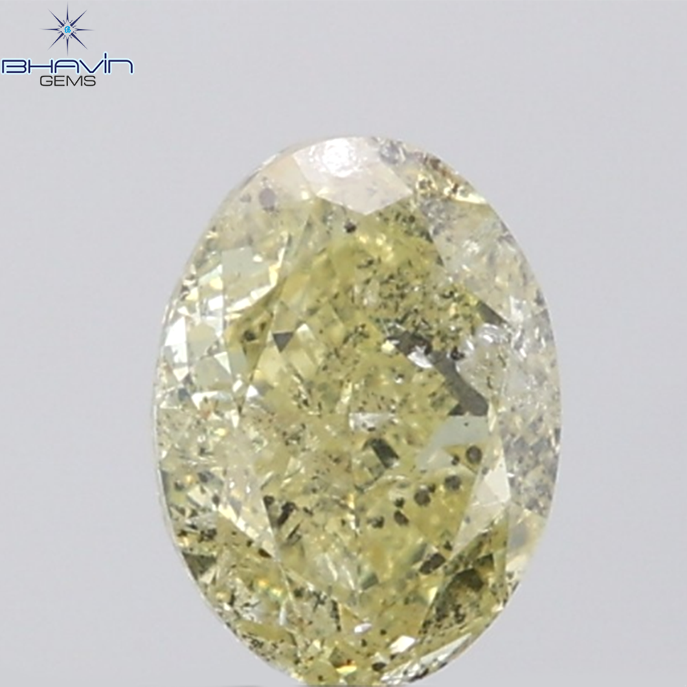 1.49 CT Oval Diamond Natural Yellow Color I1 Clarity (7.76 MM)