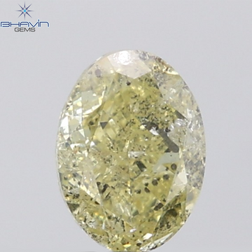 1.49 CT Oval Diamond Natural Yellow Color I1 Clarity (7.76 MM)