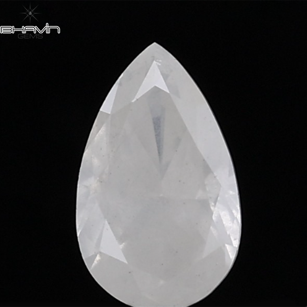 1.00 CT Natural Pear Diamond White Milky Color Clarity I3 (8.31 MM)